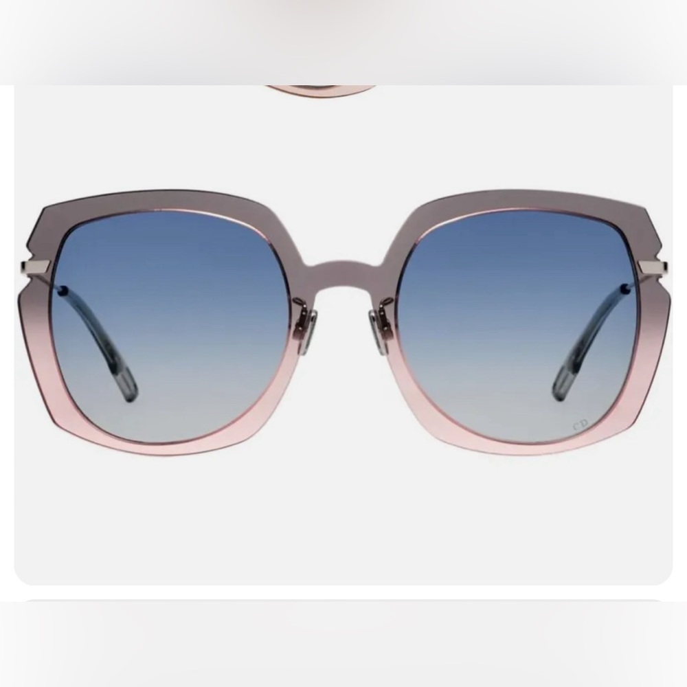 CHRISTIAN DIOR ATTITUDE 1 7HH84 GREY PINK GRADIENT BLUE SQUARE SUNGLASSES